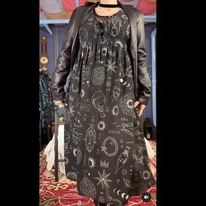 Cosmic Drifters Samantha Midi Pinafore Dress Alchemy Print